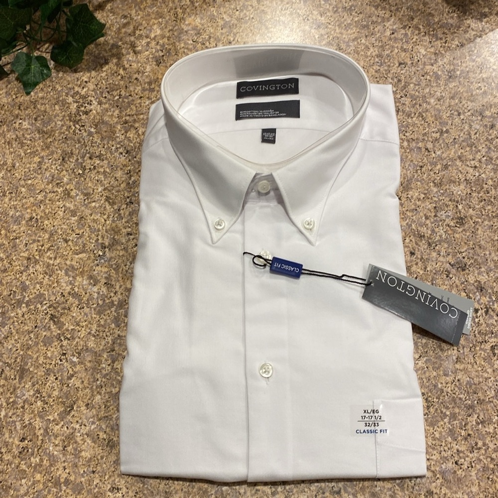 NWT Covington Long Sleeve Oxford XL Neck 17-17 1/2 L/S 32/33 Button Down Shirt - Picture 6 of 16